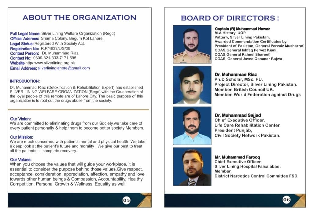 Organization profile and board of directors for Silver Lining Welfare Organization